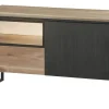 Evan - TV-Meubel Portofino - TV1 - K799 - Elegant zwart/Oude Eik (top) - 121x66x50cm | Belga Meubelen Sale