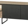 Evan - TV-Meubel Portofino - TV2 - K799 - Elegant zwart/Oude Eik (top) - 181x66x50cm | Belga Meubelen Hot