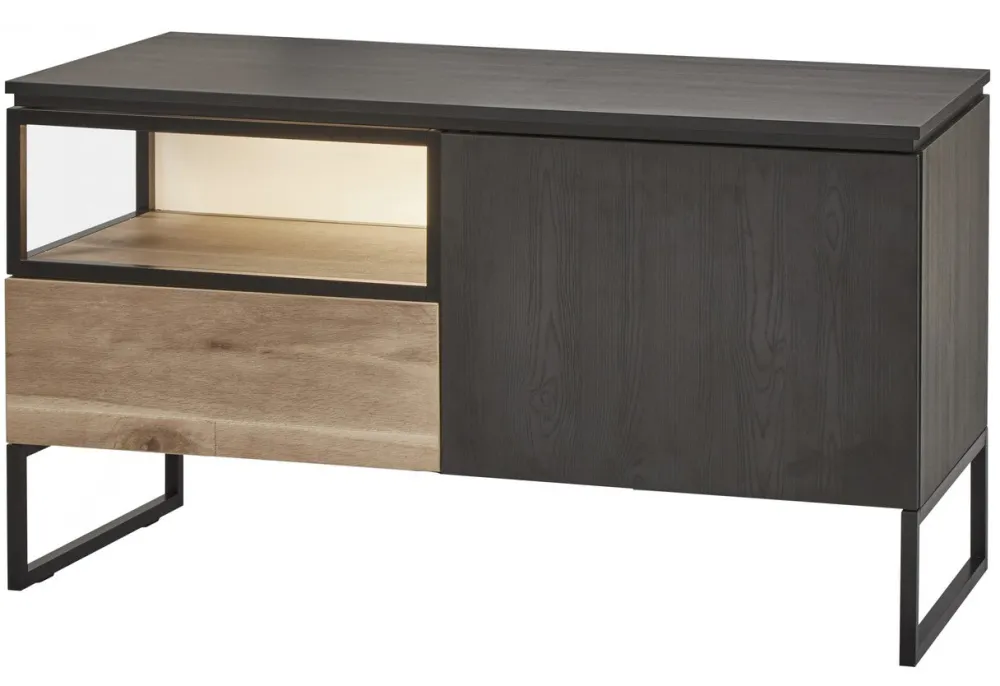 evan__tvmeubel_portofino__0.webp Evan - TV-Meubel Portofino - TV1 - K716 - Elegant zwart/Oude Eik - 121x66x50cm | Belga Meubelen Clearance