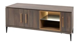 Evan - TV-Meubel Star - LB4 - K676 - Gouden eik/Goud - 158x63x50cm | Belga Meubelen Online