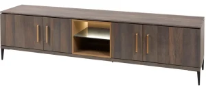 Evan - TV-Meubel Star - LB1 - K676 - Gouden eik/Goud - 245x63x50cm | Belga Meubelen Clearance