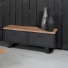 Evan - TV-Meubel Trieste - LB4 - K717 - Elegant zwart/Oude teak - 113x48x50cm | Belga Meubelen Best