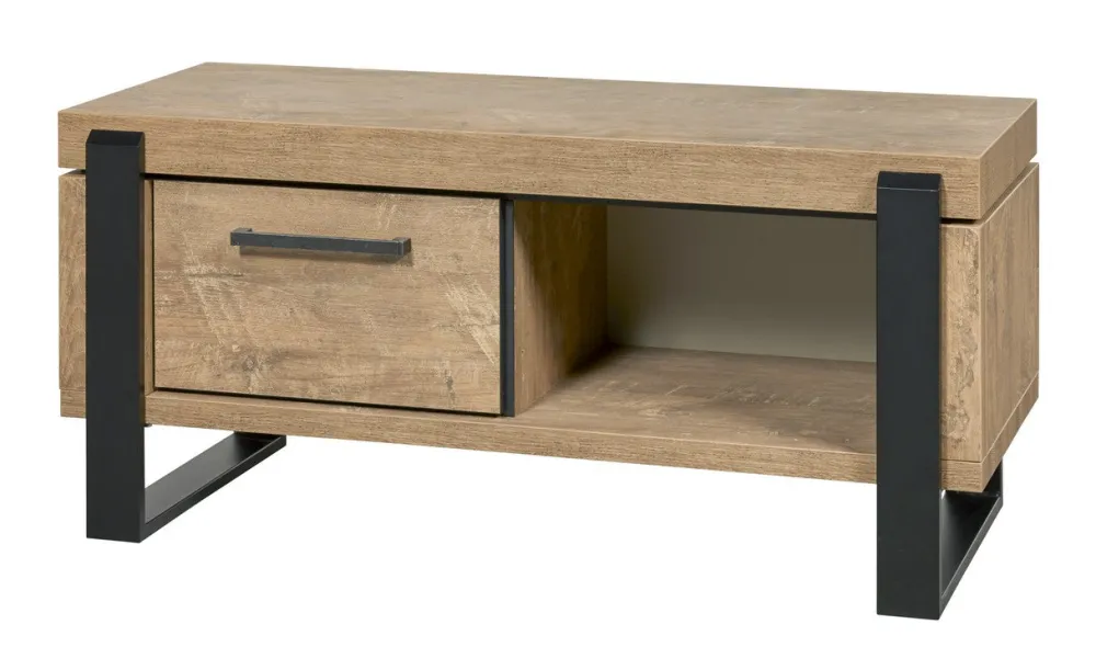 evan__tvmeubel_udine__tv__0-2.webp Evan - TV-Meubel Udine - TV1 - K661 - Oranje teakhout/Zwart - 277x60x52cm | Belga Meubelen Discount
