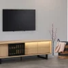 Evan - TV-Meubel Volterra - LB3 - K727 - Elegante eik/Zwart - 180x55x50cm | Belga Meubelen New