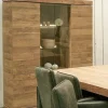Evan - Vitrine Etna - V1 - K674 - Oude teak/Zwart - 125x183x50cm | Belga Meubelen Outlet