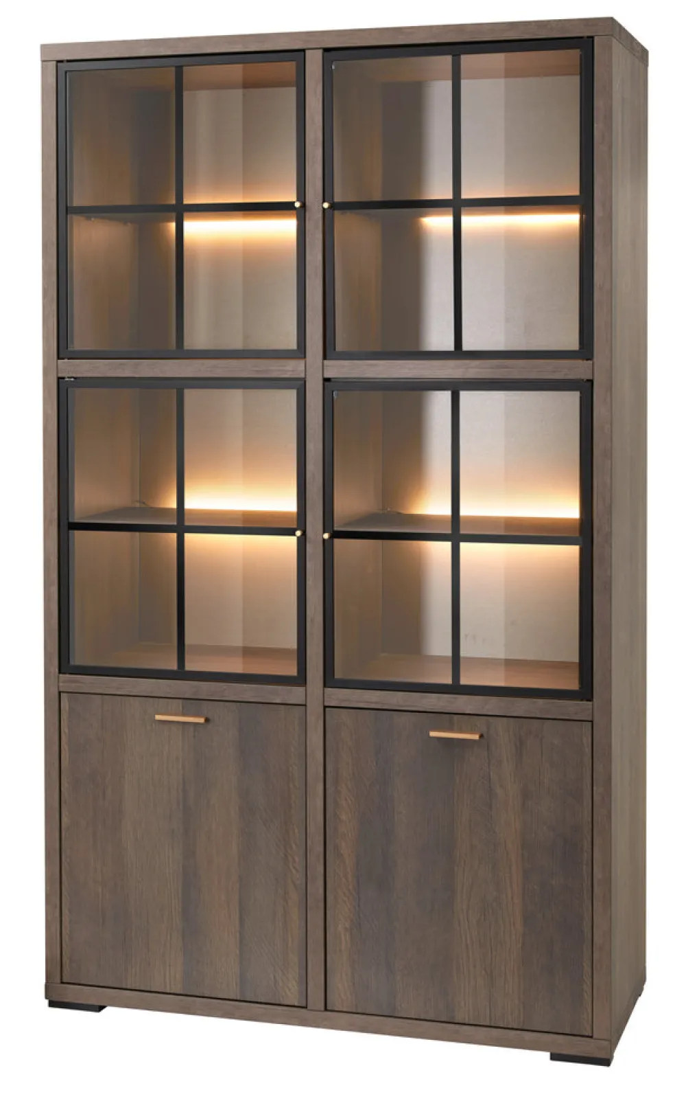 evan__vitrine_livia__v__k_0.webp Evan - Vitrine Livia - V1 - K676 - Gouden eik/Goud - 123x208x50cm | Belga Meubelen Discount