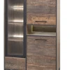 Evan - Vitrine Perugia - V1 - K647 - Donker scheepshout/Zwart - 106x177x50cm | Belga Meubelen Best