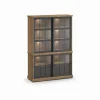 Evan - Wandkast Patio - DR4GL+WV9 - K674 - Oude teak/Zwart - 143x208x50cm | Belga Meubelen Sale