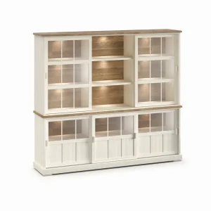 Evan - Wandkast Patio - DR1GL+WV6 - K468 - Lariks/Oude teak - 233x208x50cm | Belga Meubelen Hot