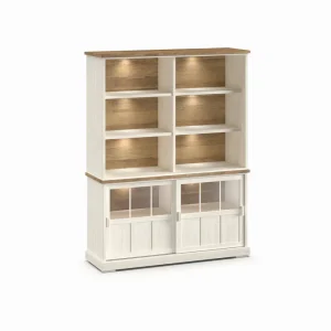 Evan - Wandkast Patio - DR3GL+WB8 - K468 - Lariks/Oude teak - 159x208x50cm | Belga Meubelen Best