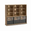 Evan - Wandkast Patio - DR1GL+WB6 - K674 - Oude teak/Zwart - 233x208x50cm | Belga Meubelen Best