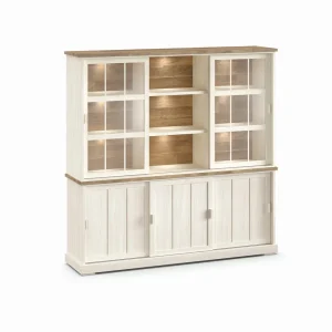 Evan - Wandkast Patio - DR2+WV7 - K468 - Lariks/Oude teak - 209x208x50cm | Belga Meubelen Hot