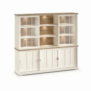 Evan - Wandkast Patio - DR1+WV6 - K468 - Lariks/Oude teak - 233x208x50cm | Belga Meubelen Hot