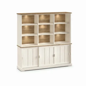 Evan - Wandkast Patio - DR2+WB7 - K468 - Lariks/Oude teak - 209x208x50cm | Belga Meubelen Hot