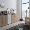 FIN - Dressoir Maximo - Eiken en wit decor - 208x93.5x38cm | Belga Meubelen Discount