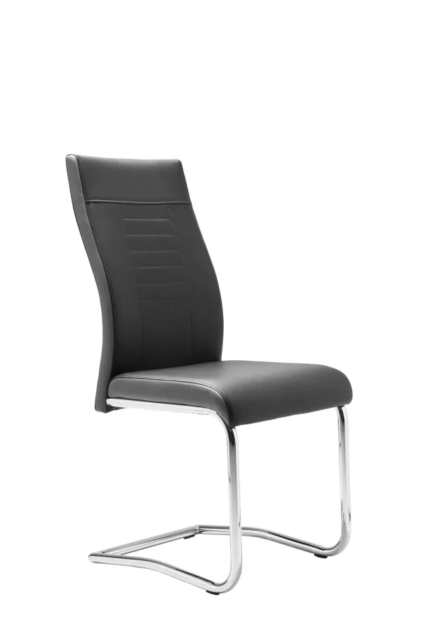 FIN - Eetkamerstoel Lucky - Kunstleder - Zwart - 43x98x58cm | Belga Meubelen New