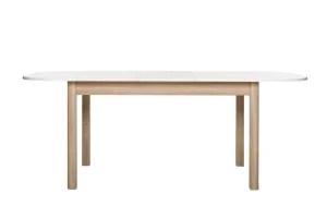 FIN - Eettafel Lund - Uitschuifbaar - Wit-Eik - 160/200x77x90cm | Belga Meubelen Hot