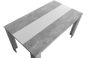 FIN - Eettafel Niklas - Beton/Wit - 138x80x74cm | Belga Meubelen Discount