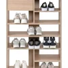 FIN - Schoenenkast Munster 20A - Open Niches - 1 Lade - Eiken Kleur - 71,5xh109x25cm | Belga Meubelen New