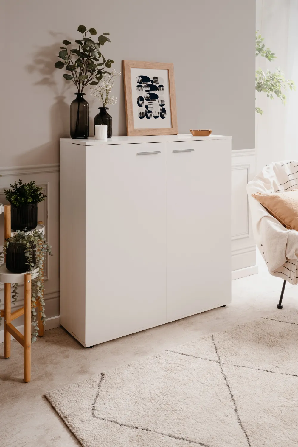 fin__schoenenkast_satos___0.webp FIN - Schoenenkast Satos - Wit - 100x110x34 | Belga Meubelen Clearance