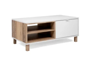 FIN - TV-Meubel Menorca 56A - Wit/Eik - 110x60x43cm | Belga Meubelen Outlet