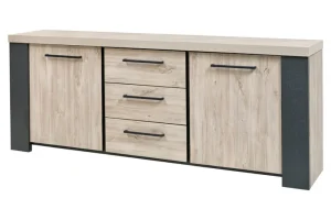 GBO - Dressoir Hercules - Beach Oak + Grey Rock - 230x88x45cm | Belga Meubelen Discount