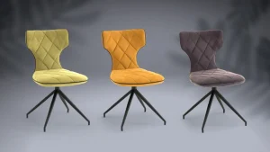 GBO - Eetkamerstoel Billy - Stof - Grijs - 47x86x47cm | Belga Meubelen New