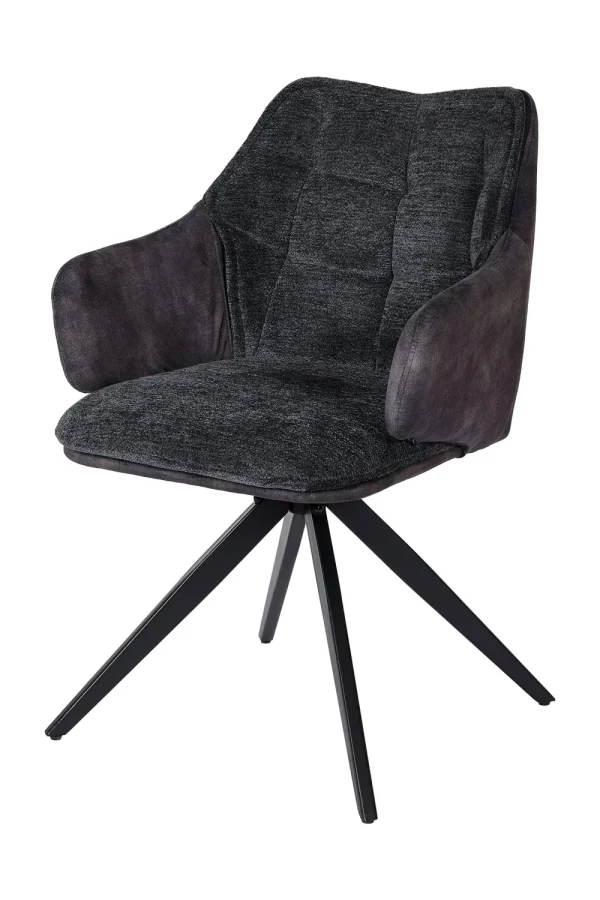 GBO - Eetkamerstoel ST2306-2 - Stof - Donkergrijs - 54x38x50cm | Belga Meubelen Outlet