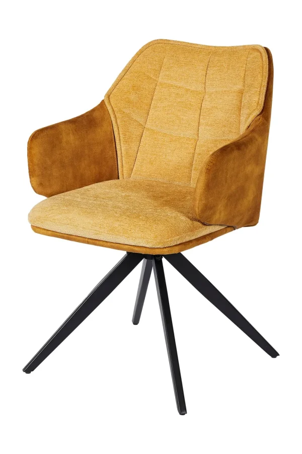 GBO - Eetkamerstoel ST2306-2 - Stof - Geel - 54x38x50cm | Belga Meubelen Discount