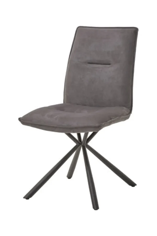 GBO - Eetkamerstoel ST1918 - Stof - Grijs - 46x46x49cm | Belga Meubelen Discount