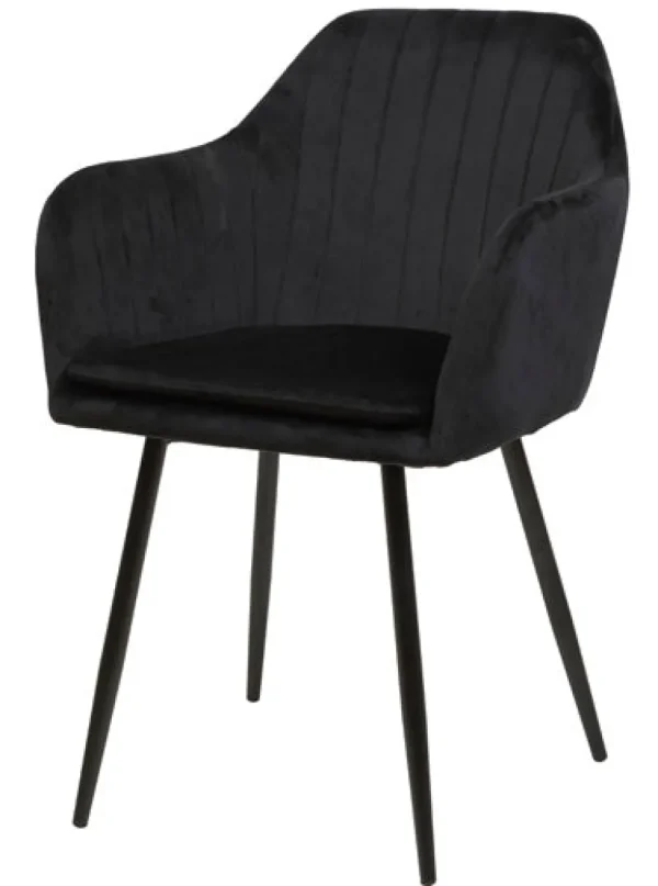 GBO - Eetkamerstoel ST2003 - Stof - Zwart - 51x45x40cm | Belga Meubelen Outlet