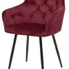 GBO - Eetkamerstoel ST2004 - Stof - Bordeaux - 52x39x44cm | Belga Meubelen Outlet