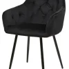 GBO - Eetkamerstoel ST2004 - Stof - Zwart - 52x39x44cm | Belga Meubelen Discount