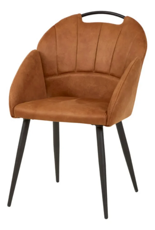GBO - Eetkamerstoel ST2005 - Stof Cognac - 54x44x54cm | Belga Meubelen Outlet