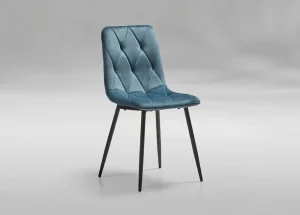 GBO - Eetkamerstoel ST2209 - Stof - Blauw - 40x43x44cm | Belga Meubelen Online