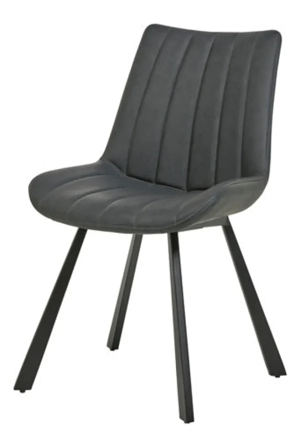 GBO - Eetkamerstoel ST1913-4 - Vintage PU - Antraciet - 40x45x50cm | Belga Meubelen Outlet