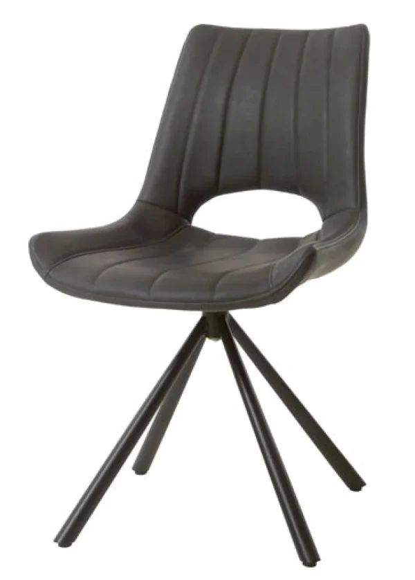 GBO - Eetkamerstoel ST2001 - Vintage PU - Zwart - 44x42x46cm | Belga Meubelen Sale
