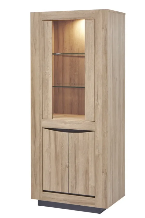GBO - Kolonvitrine Nelson - French oak - 77x180x48cm | Belga Meubelen Outlet