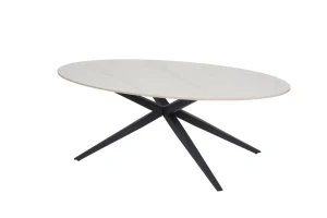 GBO - Ovale Tafel van Kera - Wit Keramiek - 240x120xh75cm | Belga Meubelen Online
