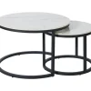 GBO - Set van 2 Salontafels Kera - Wit Keramiek - -70 en -50cm | Belga Meubelen Outlet