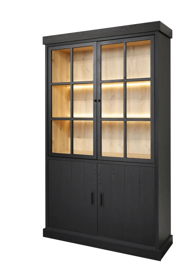 GBO - Vitrine Raphael - Nox - 122x221x50cm | Belga Meubelen New