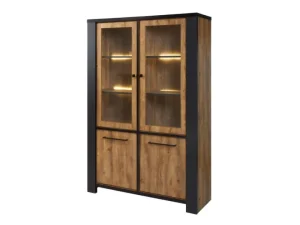 GBO - Vitrine Samuel - Denver oak - 130x195x45cm | Belga Meubelen Outlet