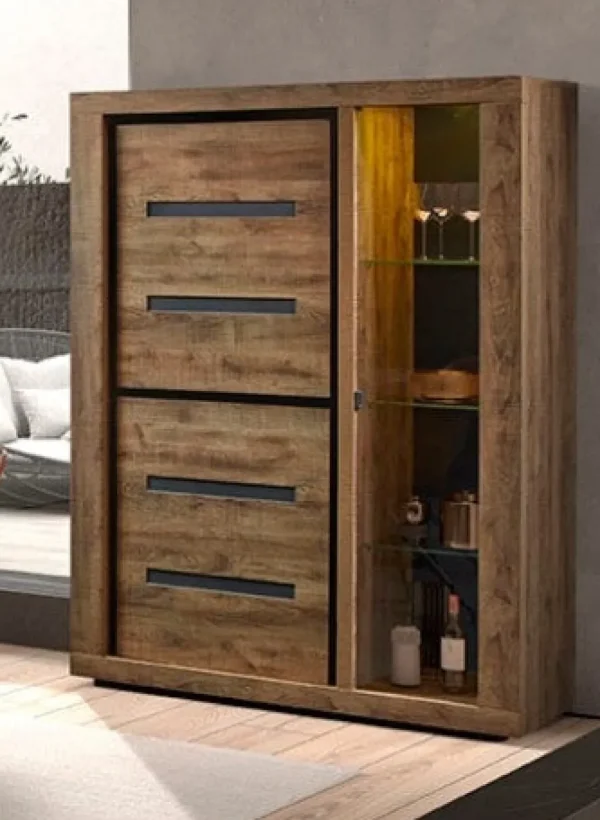 GBO - Vitrine Scott - Tropix - 133x182x48cm | Belga Meubelen Discount
