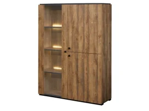 GBO - Vitrine Sharon - Denver oak - 124x180x48cm | Belga Meubelen Sale