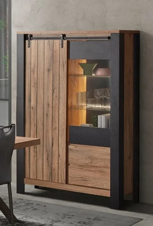 GBO - Vitrine Simon - Scarlet oak - 118x180x45cm | Belga Meubelen Best