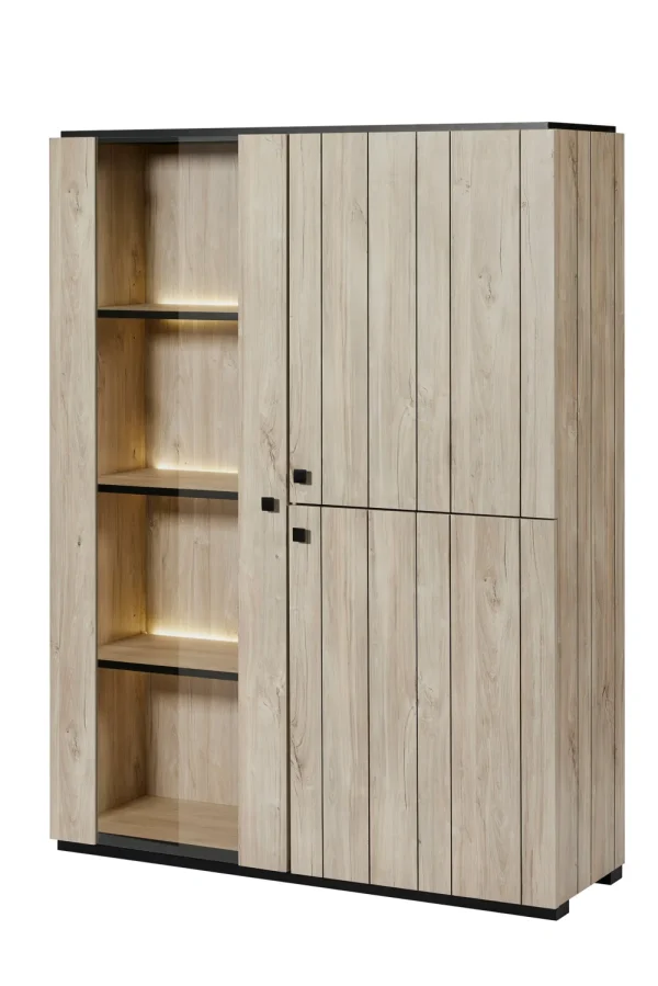 GBO - Vitrine Tommy - Beach oak - 124x180x48cm | Belga Meubelen New