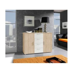 HM - Commode Vera - Eik/Wit - 132x92x38cm | Belga Meubelen New