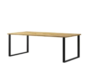 HM - Eettafel Halle - Eik/Zwart - 200x76x100cm | Belga Meubelen Clearance