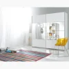 HM - Kleerkast Beta - 2 schuifdeuren - Eik/Wit - 200x210x61cm | Belga Meubelen Hot