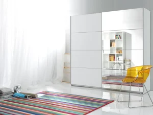 HM - Kleerkast Beta - 2 schuifdeuren - Wit - 220x210x61cm | Belga Meubelen New